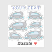 可愛いレースカー漫画スケッチ名子供ステッカー シール (シート)