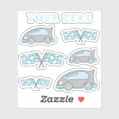 可愛いレースカー終了フラグあなたのテキストキッズ シール (シート)