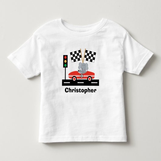 可愛いレース用Tシャツ（象） トドラーTシャツ (正面)