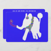 可愛いロシュ・ハシャナראש השנהショファーホワイトゾウ シーズンカード (正面/裏面)