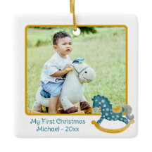 可愛いロッキングホース2写真クリスマス1回目のベビー