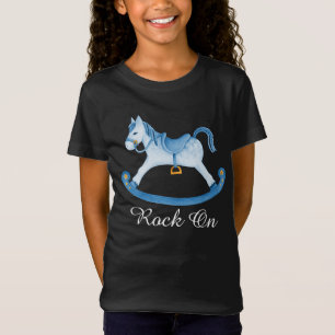 可愛いロッキング絵を描ホースアートの子供Tシャツ Tシャツ