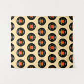 可愛いロック&転がテーマ誕生日パーティーの背景 タペストリー (正面(横))