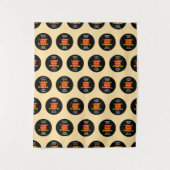 可愛いロック&転がテーマ誕生日パーティーの背景 タペストリー (正面)