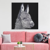 可愛いロバの生き生きとした鉛筆スケッチ キャンバスプリント (インサイチュ (リビング))