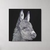 可愛いロバの生き生きとした鉛筆スケッチ キャンバスプリント (正面)