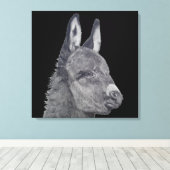 可愛いロバの生き生きとした鉛筆スケッチ キャンバスプリント (インサイチュ (ウッドフロア))