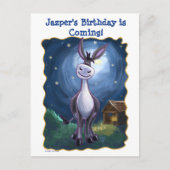 可愛いロバ日付の保存パーティーセンターはがき 案内ポストカード (正面)