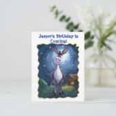 可愛いロバ日付の保存パーティーセンターはがき 案内ポストカード (スタンド正面)