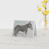 可愛いロバ誕生日カード文字 カード (黄色い花)