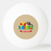 可愛いロビンと4つのギフトカラフル 卓球ボール (裏面)