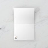 可愛いロビンオレンジバードティーカップ水彩 ノートカード (内部)