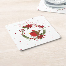 可愛いロビンクリスマスぶら下がったリースの装飾