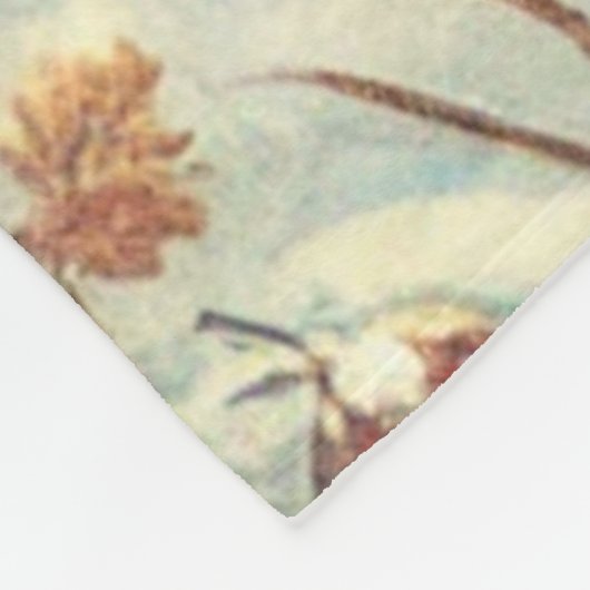 可愛いロビンス凍ってい、クリスマス フリースブランケット (角)