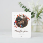 可愛いロビンバーズベリーリースクリスマスフォト シーズンカード (スタンド正面)