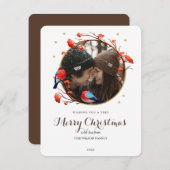 可愛いロビンバーズベリーリースクリスマスフォト シーズンカード (正面/裏面)