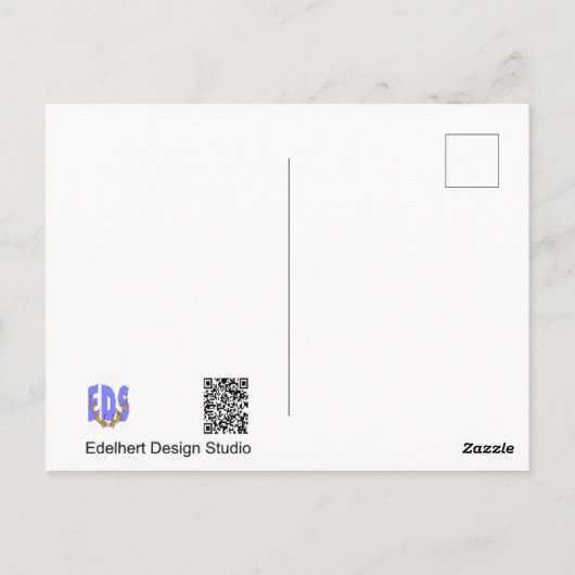 可愛いロビン&グリーン離れのDIYはがき ポストカード (裏面)