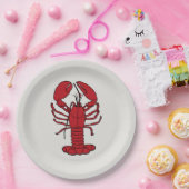 可愛いロブスター航海のビーチ紙プレート ペーパープレート (パーティー)