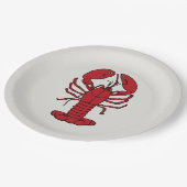 可愛いロブスター航海のビーチ紙プレート ペーパープレート (アングル)