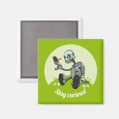 可愛いロボットと蝶の好奇心！漫画 マグネット (正面/裏面)