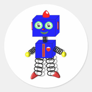 可愛いロボットケーキトッパー/シール ラウンドシール