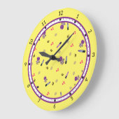 可愛いロボット柄 ラージ壁時計 (傾斜)