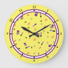 可愛いロボット柄 ラージ壁時計