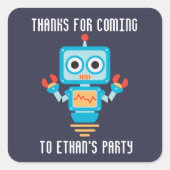 可愛いロボット誕生感謝してい日会お前スクエアステッカー スクエアシール (正面)