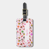 可愛いロマンカラフルコムホリデークリスマスオーナメント ラゲッジタグ (正面縦)