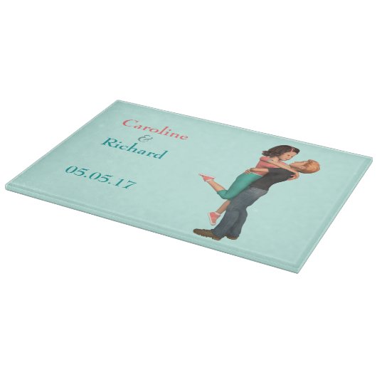 可愛いロマンス:スウィートアーツパーソナライズされたエンブレイス カッティングボード (角)