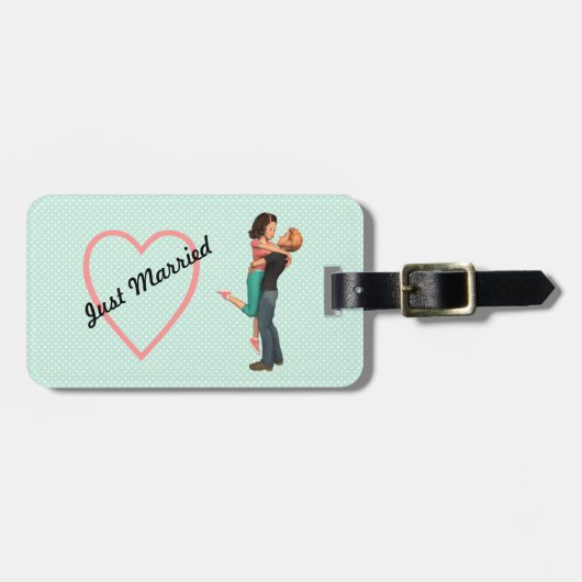 可愛いロマンス:スウィートアーツパーソナライズされたエンブレイス ラゲッジタグ (正面横)