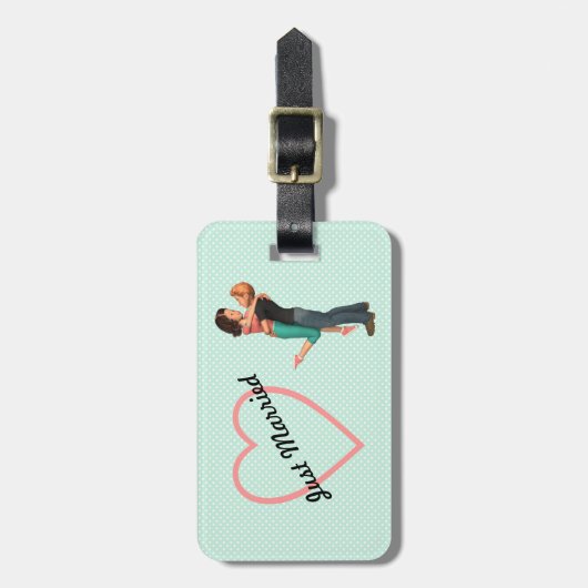 可愛いロマンス:スウィートアーツパーソナライズされたエンブレイス ラゲッジタグ (正面縦)