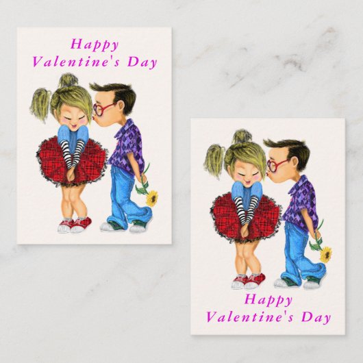 可愛いロマンチックなカップル私はあなたを愛するカード ノートカード (正面/裏面)