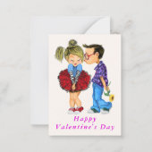 可愛いロマンチックなカップル私はあなたを愛するカード ノートカード (裏面)