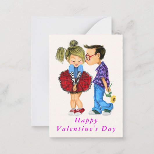 可愛いロマンチックなカップル私はあなたを愛するカード ノートカード (裏面)