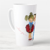 可愛いロマンチックなカップル – 愛 – 愛する – キス カフェラテマグ (左アングル)