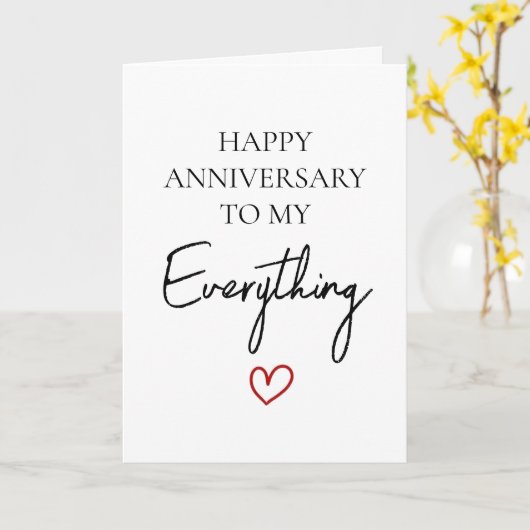 可愛いロマンチックなハッピーアニバーサリー私の愛のミニマリスト カード (黄色い花)