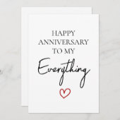 可愛いロマンチックなハッピーアニバーサリー私の愛のミニマリスト シーズンカード (正面/裏面)