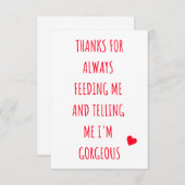 可愛いロマンチックなバレンタインデーのカード サンキューカード (正面/裏面)