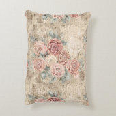 可愛いロマンチックなピンクのローズヴィンテージアートワーク背景 アクセントクッション (裏面(縦))