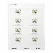 可愛いロマンチックな愛の鳥の植物性リースアドレス ラベル (フルシート)