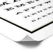 可愛いロマンチックな眼試し表白黒ポスター ポスター (角)