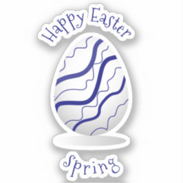 可愛いロマンチックハッピーイースターミニマル漫画 シール