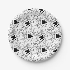 可愛いロングヘアダッシュンソーセージ犬 ペーパープレート