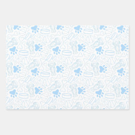 可愛いロングヘアダッシュンソーセージ犬 ラッピングペーパーシート