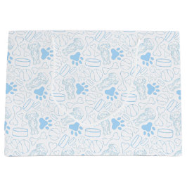 可愛いロングヘアダッシュンソーセージ犬 ラージペーパーバッグ