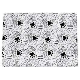 可愛いロングヘアダッシュンソーセージ犬 ラージペーパーバッグ