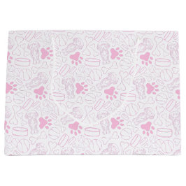 可愛いロングヘアダッシュンソーセージ犬 ラージペーパーバッグ