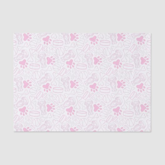 可愛いロングヘアダッシュンソーセージ犬 薄葉紙 (正面)