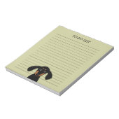 可愛いロングヘアダッシュンドパピーウィーナードッグ裏地 ノートパッド (回転)